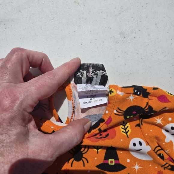 Baby's Orange, Black, White Halloween Dress, Size 18 Month - Picture 6 of 8